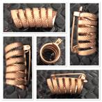 SPIRAAL GEKRULDE KOPEREN BROCHE JAREN ‘50, Overige materialen, Minder dan 4 cm, Nieuw, Ophalen of Verzenden