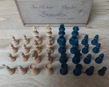 Oude Staunton schaakstukken van Hout KH:63mm beschikbaar voor biedingen