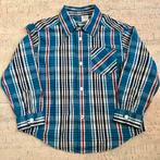 s.Oliver blauw geruit overhemd - maat 104/110 - 1x gedragen, 's Oliver, Overhemd of Blouse, Ophalen of Verzenden, Zo goed als nieuw