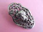 jwg Art Nouveau 20s broche bloemen meisje zilver klr antiek, Verzenden, Overige materialen, Broche