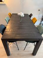 Eettafel met 6 stoelen, Ophalen, Gebruikt, 200 cm of meer, 50 tot 100 cm