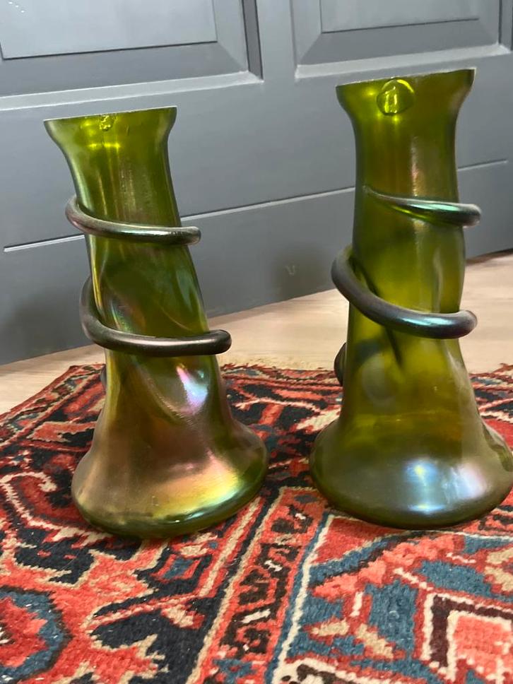 Art Deco Loetz Slangenvaas - Licht Beschadigd, Antiek en Kunst, Antiek | Vazen, Ophalen of Verzenden