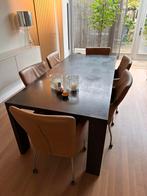 Tafel eiken met 6 stoelen, Huis en Inrichting, 4 tot 6 stoelen, Zo goed als nieuw, Ophalen