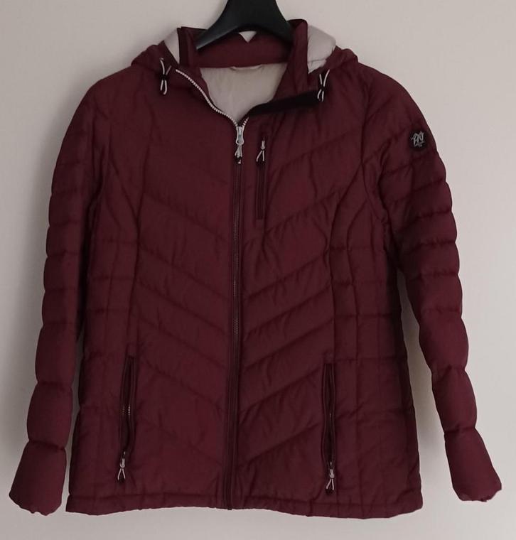 Dames jas bordeauxrood 90% Dons, Kleding | Dames, Jassen | Winter, Zo goed als nieuw, Maat 42/44 (L), Rood, Ophalen of Verzenden