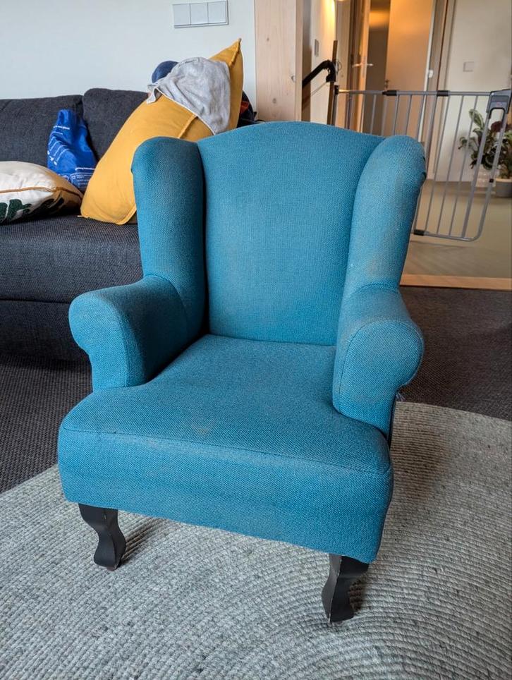 Leuk kinderfauteuiltje, Huis en Inrichting, Fauteuils, Gebruikt, Hout, Stof, Minder dan 50 cm, Minder dan 75 cm, Ophalen