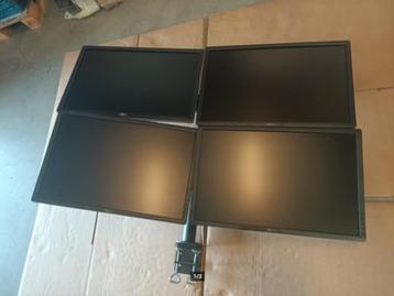 4 stuks Dell 24 inch monitor U2412MB, op monitor standaard beschikbaar voor biedingen