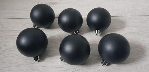 6 zwarte nieuwe egaal kleurige kerstballen, Diversen, Kerst, Nieuw, Ophalen of Verzenden