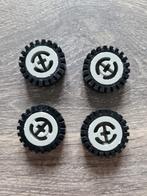 Lego Technic wielen, grijze velg / naaf + grof profiel band., Kinderen en Baby's, Speelgoed | Duplo en Lego, Ophalen of Verzenden