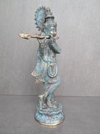Bronzen beeld van Lord Krishna die fluit speelt/India/, Antiek en Kunst, Ophalen of Verzenden