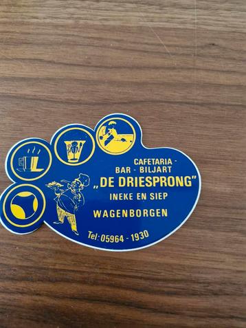 2999 Sticker Cafetaria Bar Biljart De Driesprong  beschikbaar voor biedingen