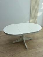 Ovale witte eettafel, Ophalen, 100 tot 150 cm, Zo goed als nieuw, 150 tot 200 cm