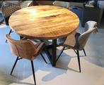 Mango Houten Eettafel - Haco 130cm, Huis en Inrichting, Tafels | Eettafels, Ophalen, 100 tot 150 cm, Rond, Zo goed als nieuw