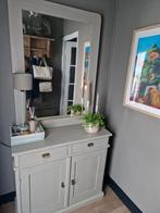Leuk Frans/brocante kastje met spiegel, 2 lades en 2 deuren., Huis en Inrichting, Kasten | Overige, Ophalen, Gebruikt