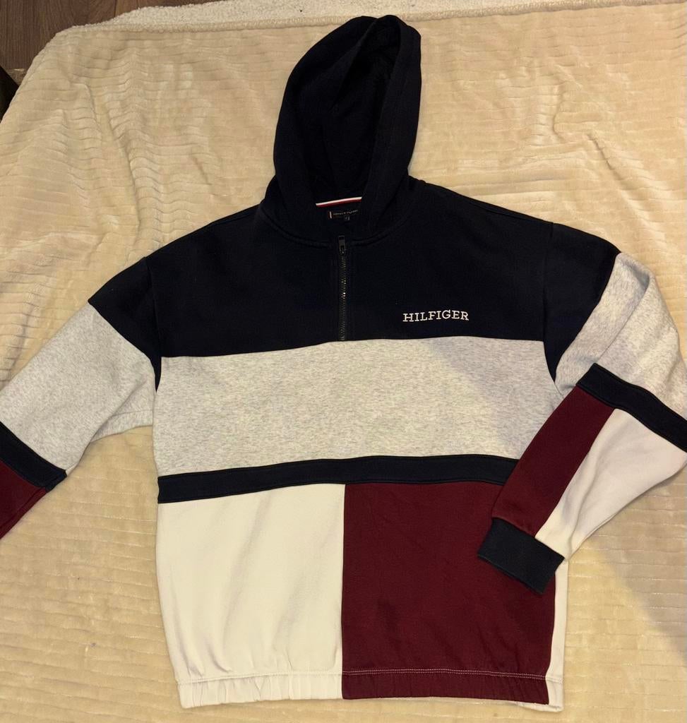 TOMMY HILFIGER QUATERZIP, Kleding | Heren, Truien en Vesten, Zo goed als nieuw, Blauw, Ophalen of Verzenden