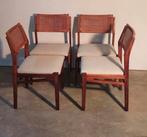 4 vintage topform eetkamerstoelen., Bruin, Riet of Rotan, Ophalen of Verzenden, Zo goed als nieuw