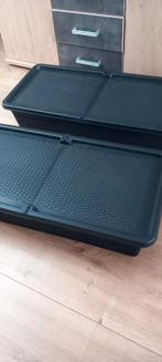 2 zwarte opbergboxen, Huis en Inrichting, Ophalen of Verzenden, Zo goed als nieuw