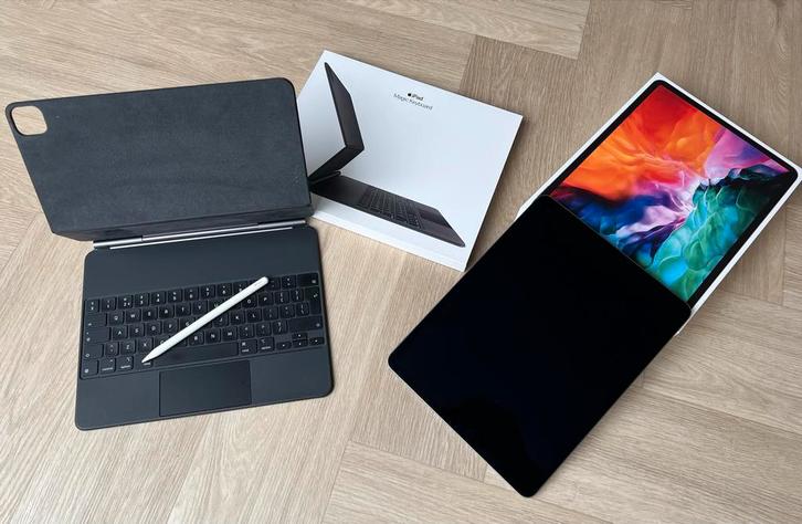iPad Pro 12.9" 128GB + Magic Keyboard & Stylus, Computers en Software, Apple iPads, Zo goed als nieuw, Apple iPad, Wi-Fi, 12 inch