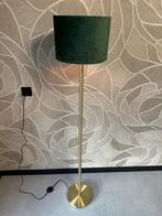 Gouden Staande Lamp  met groene kap, Ophalen, Zo goed als nieuw, Metaal, 150 tot 200 cm