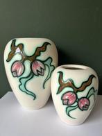 Flora Gouda plateel vazen decor Bianca 1960's, Antiek en Kunst, Antiek | Keramiek en Aardewerk, Ophalen of Verzenden