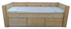 NIEUW 100% houten (bank) bed met royale laden, ELKE maat!, Stoer, Nieuw, Ophalen of Verzenden, 80 cm