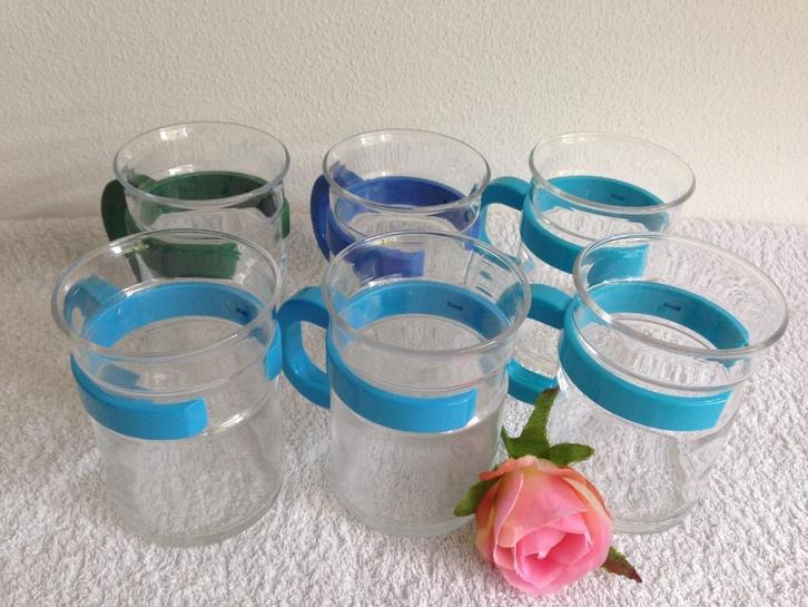 💙6 Vintage RANDWYCK Theeglazen uit de jaren 80/90., Huis en Inrichting, Keuken | Servies, Zo goed als nieuw, Glas of Glazen, Overige stijlen