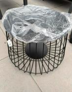 Zwarte opbergmand, Huis en Inrichting, Tafels | Bijzettafels, Minder dan 55 cm, Rond, Zo goed als nieuw, Ophalen