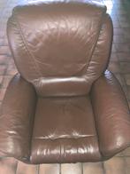 Lederen Relaxfauteuil bruin, Huis en Inrichting, Fauteuils, Ophalen, Gebruikt, 75 tot 100 cm, Leer