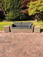 Tuinbank met 2 hockers, Ophalen, Zo goed als nieuw, Wicker