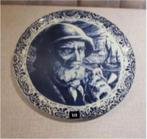 Prachtig Oud Wandbord - Visser met Pijp - Boch - 29cm, Ophalen of Verzenden