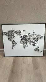Wereldkaart in lijst, Huis en Inrichting, Woonaccessoires | Schilderijen, Tekeningen en Foto's, Ophalen, 100 tot 125 cm, Schilderij