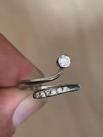 18 karaat witgouden prinsessenring met diamanten, Ophalen, Wit, Zo goed als nieuw, 17 tot 18