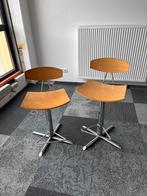 Set van 2 Barkrukken met Houten Zitting, Ophalen, Gebruikt, Twee, Bruin