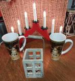 Kerstverlichting, kaarshouder en 2 mokken, Diversen, Kerst, Ophalen