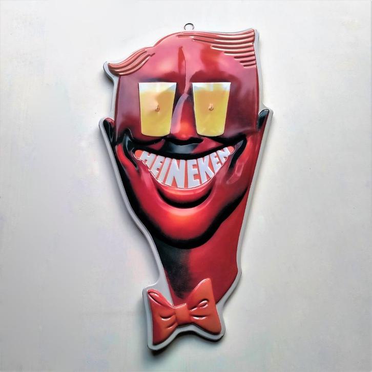 Reclamebord HEINEKEN CHARLIE Bier Blikken Plaque Jazz Bieren, Verzamelen, Merken en Reclamevoorwerpen, Gebruikt, Reclamebord, Ophalen of Verzenden