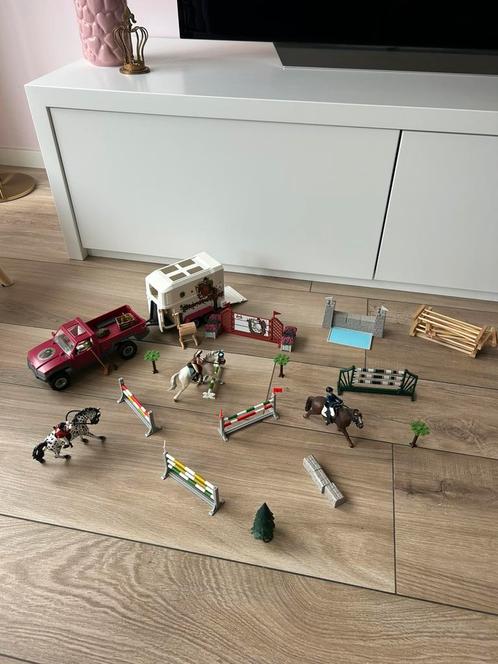 Schleich truck trailer en spingparcours, Kinderen en Baby's, Speelgoed | Buiten | Actiespeelgoed, Zo goed als nieuw, Ophalen of Verzenden