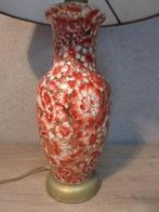 Lamp terracotta met goud en bloemen, Huis en Inrichting, Lampen | Tafellampen, Ophalen of Verzenden, Gebruikt