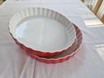 2 x rode ovenschaal/ hartige taart/ quiche 28 cm IZGST, Ophalen of Verzenden, Zo goed als nieuw