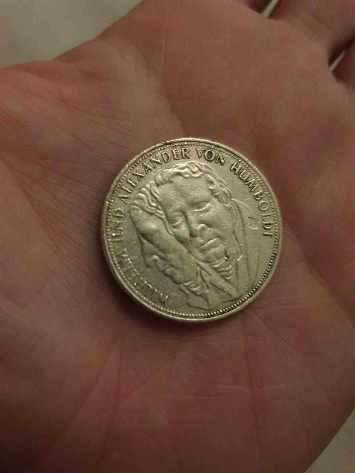 Silver 1967 Germany 5 Mark Wilhelm & Alexander Von Humboldt, Postzegels en Munten, Munten en Bankbiljetten | Verzamelingen, Munten