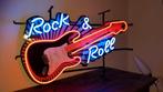 Rock & Roll gitaar neonverlichting neon lamp sixties fifties, Verzamelen, Ophalen, Zo goed als nieuw, Lichtbak of (neon) lamp