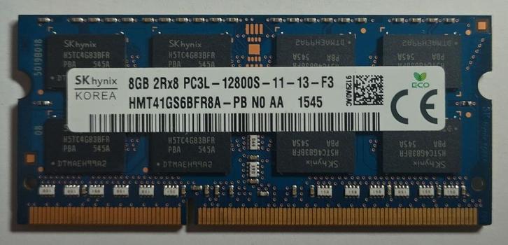 DDR3 8GB PC3L-12800 1600MHz Hynix Sodimm 1545, Computers en Software, RAM geheugen, Gebruikt, Laptop, 8 GB, DDR3, Verzenden