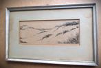 Duinen~Ets~Samil ?~Achter glas in lijst~Katwijk, Antiek en Kunst, Ophalen of Verzenden