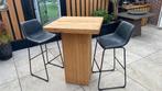 Sta tafel steigerhout 4 barkrukken, Ophalen, Gebruikt