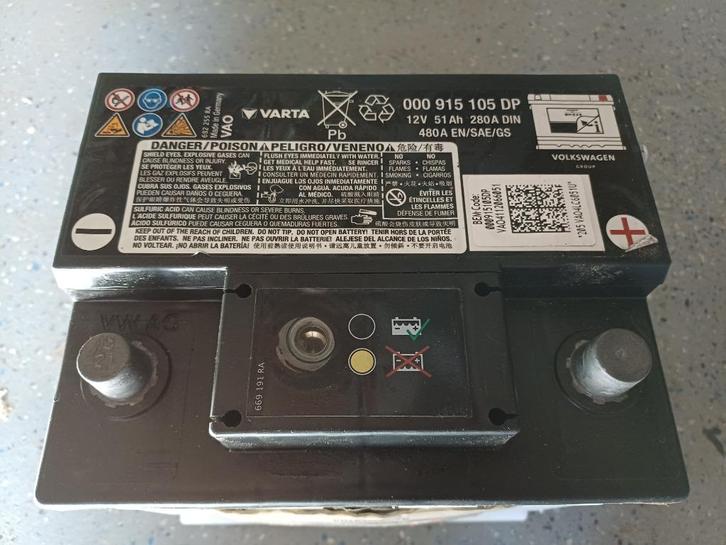 Getest en goed !! VW Accu 12V 51 Ah 280A 480A 000915DP polo, Auto-onderdelen, Accu's en Toebehoren, Amerikaanse onderdelen, Audi