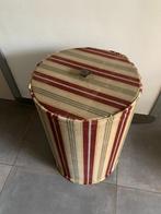 Ronde speelgoedton, ton, opbergton, opberger; oude bekleding, Ophalen of Verzenden, Gebruikt
