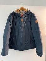 Blauwe (regen) jas met leuke voering - Maat M, Ophalen of Verzenden, Zo goed als nieuw, Maat 38/40 (M), Blauw