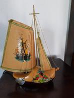 Retro houten bootje als schemerlamp., Huis en Inrichting, Ophalen of Verzenden, Gebruikt, Hout, Minder dan 50 cm