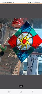 Oude raamhanger glas lood tiffany stijl, Antiek en Kunst, Kunst | Designobjecten, Ophalen of Verzenden