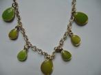 LEUKE VINTAGE KETTING INGELEGD MET TINTEN GROEN, Sieraden, Tassen en Uiterlijk, Antieke sieraden, Verzenden, Overige materialen