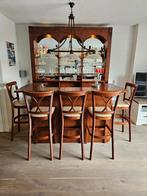 Bar met kast en krukken, Huis en Inrichting, Ophalen, Gebruikt, Inclusief barstoelen