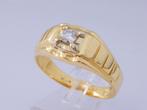 Mooie 18 karaat Gouden Ring Herenring 0.20 crt Diamant M20.5, Sieraden, Tassen en Uiterlijk, Ringen, Jw, 20 of groter, Verzenden